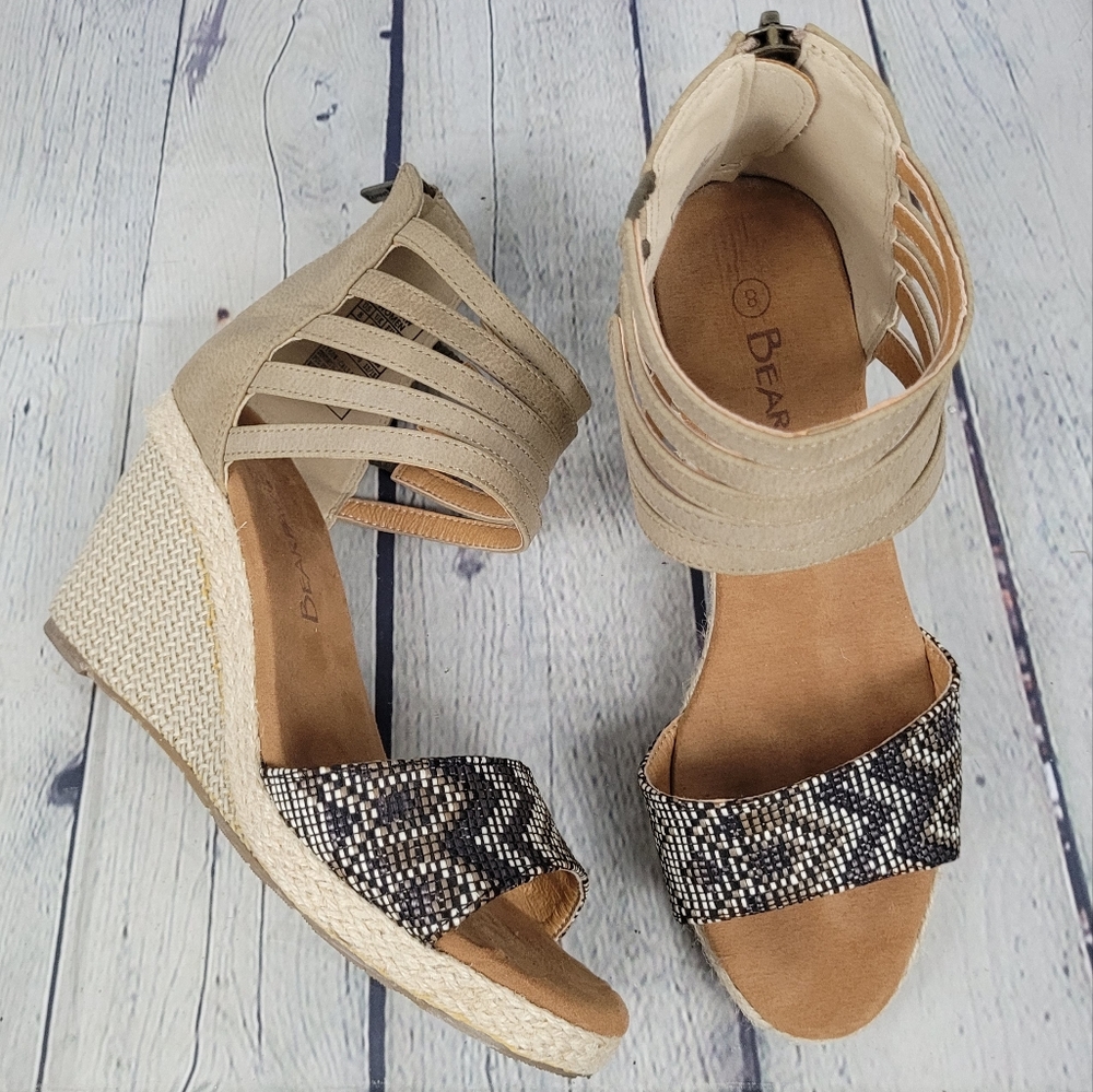 BEARPAW | Calla heel zip wedge sandals